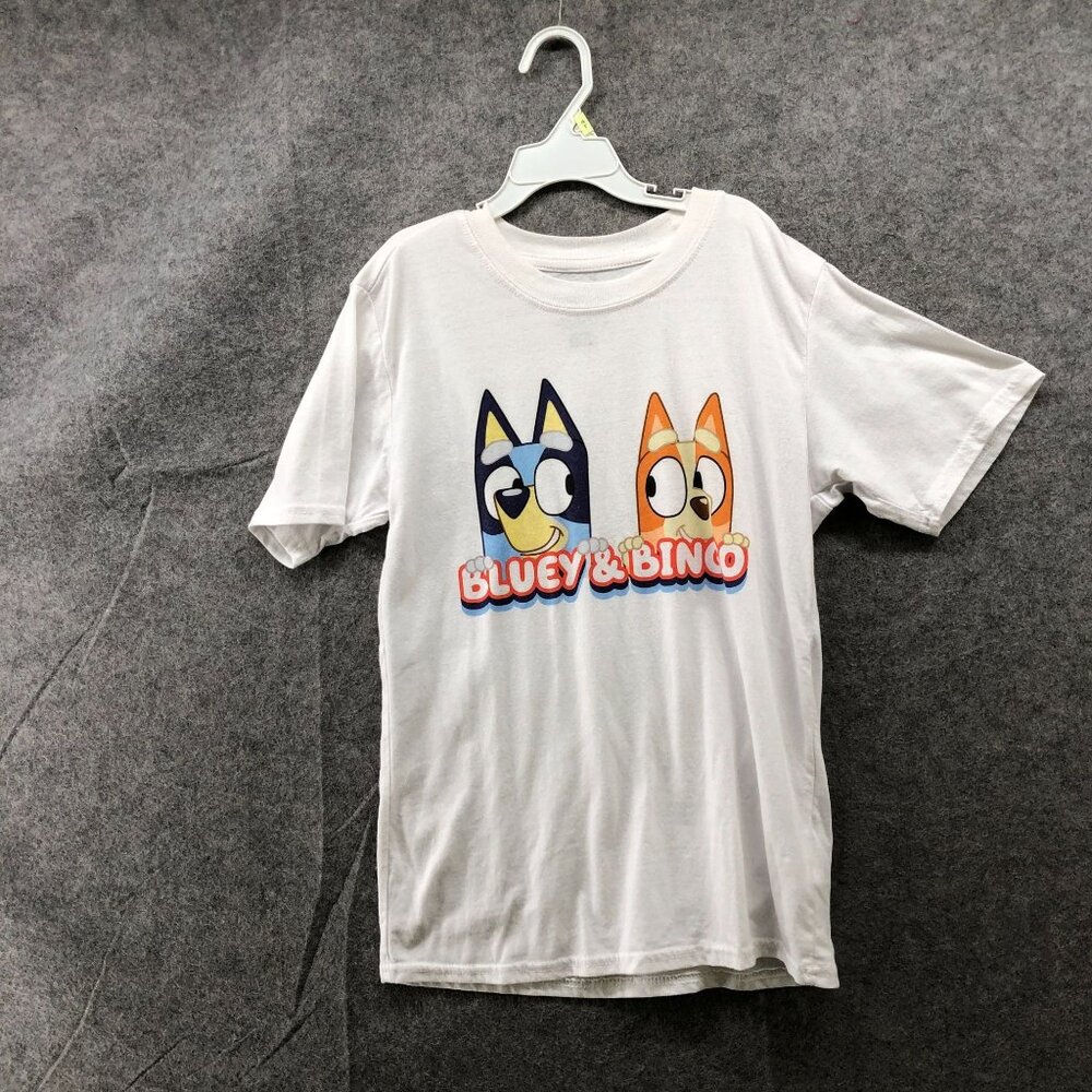 Bluey T Shirt Kids Youth 10/12 Short Sleeve White Graphic Bluey Bingo‎